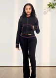 Fashion Long Sleeve Hooded Tops Pants Suit YD-8815