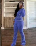 Fashion Long Sleeve Hooded Tops Pants Suit YD-8815