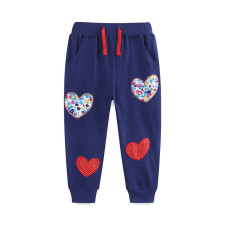 Kids Girl's Love Embroidery Patch Pants GASD-3121