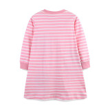 Kids Girl's Stripe Print Long Sleeve Casual Dress GASD-1520