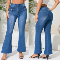 Fashion Washed Micro Flare Jeans GKNF-TSYJ-827