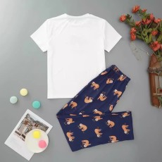 Fashion Loungewear Short Sleeve Pants 2 Piece Set GXMB-TL9110_BU