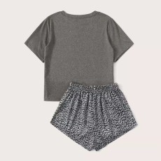 Casual Print O Neck Home Pajamas Two Piece Set GXMB-9694