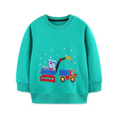 Kids Boy's Christmas Car Embroidered Sweatshirt GASD-8215