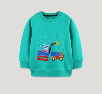 Kids Boy's Christmas Car Embroidered Sweatshirt GASD-8215