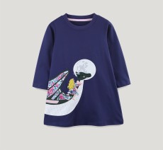Kids Girl's Print Long Sleeve Casual Dress GASD-1528