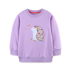 Kid Gril's Cartoon Embroidery Long Sleeve Sweatshirt GASD-8230