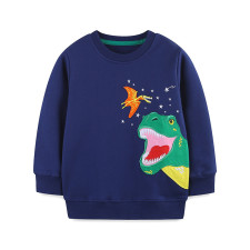 Kids Boy's Dinosaur Embroidery Long Sleeve Sweatshirt GASD-8224
