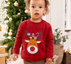 Christmas Kids Boy's Moose Print Loose Sweatshirt GASD-8232