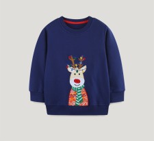 Kids Boy's Christmas Embroidered Long Sleeve Sweatshirt GASD-8219