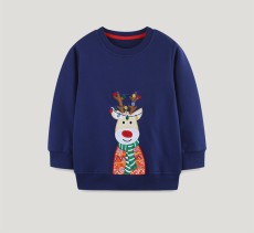 Kids Boy's Christmas Embroidered Long Sleeve Sweatshirt GASD-8219