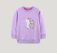 Kid Gril's Cartoon Embroidery Long Sleeve Sweatshirt GASD-8230
