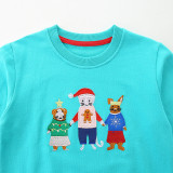 Kid Boy's  Christmas Embroidered Knit Sweatshirt GASD-8239
