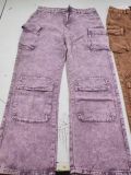 Tie Dye Print Patchwork Straight Jeans GQLF-68000