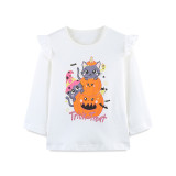 Halloween Kids Girls Long Sleeve Print T Shirt GASD-5390