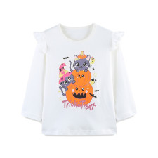 Halloween Kids Girls Long Sleeve Print T Shirt GASD-5390