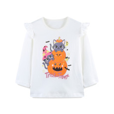 Halloween Kids Girls Long Sleeve Print T Shirt GASD-5390