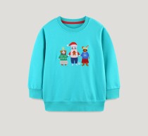 Kid Boy's  Christmas Embroidered Knit Sweatshirt GASD-8239