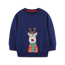 Kids Boy's Christmas Embroidered Long Sleeve Sweatshirt GASD-8219