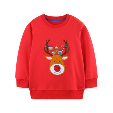 Christmas Kids Boy's Moose Print Loose Sweatshirt GASD-8232