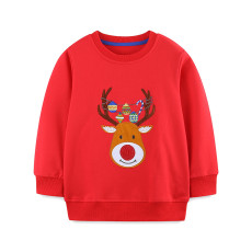 Christmas Kids Boy's Moose Print Loose Sweatshirt GASD-8232