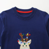 Kids Boy's Christmas Embroidered Long Sleeve Sweatshirt GASD-8219