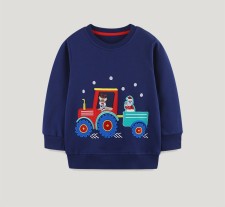 Christmas Kids Boy's Embroidered Long Sleeve Sweatshirt GASD-8220