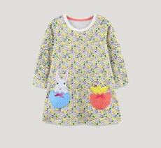 Kids Girl's Long Sleeve Floral Print Dress GASD-1524