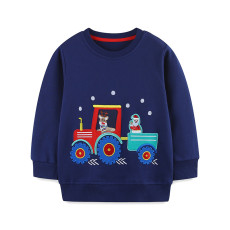 Christmas Kids Boy's Embroidered Long Sleeve Sweatshirt GASD-8220