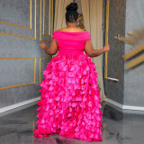 Plus Size Solid Color Sleeveless Party Dress NNWF-N8052