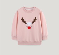 Kids Girl's Christmas Embroidered Knit Sweatshirt Pullover GASD-8249