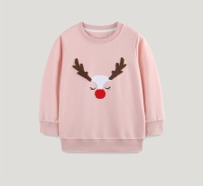 Kids Girl's Christmas Embroidered Knit Sweatshirt Pullover GASD-8249