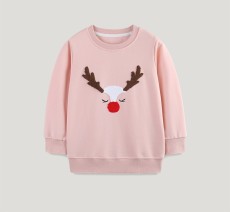 Kids Girl's Christmas Embroidered Knit Sweatshirt Pullover GASD-8249