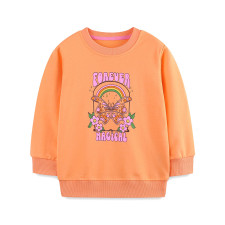 Kids Girl's Letter Butterfly Print Casual Sweatshirts GASD-8272