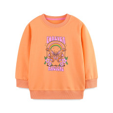Kids Girl's Letter Butterfly Print Casual Sweatshirts GASD-8272