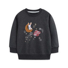Kids Girl's Cute Rabbit Sequins Long Sleeve Sweatshirt GASD-8268
