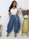 Drawstring Tie Up Bow Loose Jeans OD-D8708