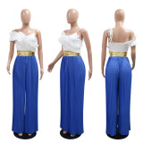 Fashion Long Sleeve Sling Ruffles Jumpsuit CYA-901427