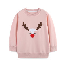 Kids Girl's Christmas Embroidered Knit Sweatshirt Pullover GASD-8249