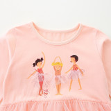 Kids Girl Round Neck Mesh Long Sleeve Princess Dress GASD-1551
