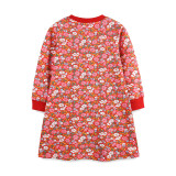 Kids Girl's Floral Print O Neck Loose Dress GASD-1539