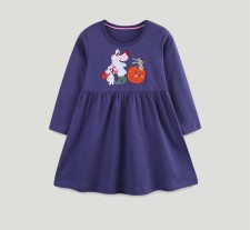 Kids Girl's Halloween Knit Cotton Round Neck Princess Dress GASD-1552