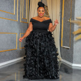 Plus Size Solid Color Sleeveless Party Dress NNWF-N8052