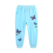 Kid Butterfly Embroider Girl's Sport Pants GASD-3124