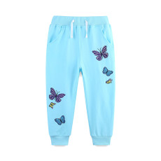 Kid Butterfly Embroider Girl's Sport Pants GASD-3124