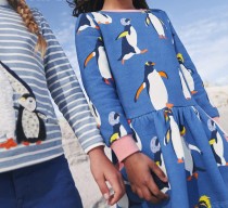 Kids Girl's Fashion Penguin Print Round Neck Princess Dress GASD-1545