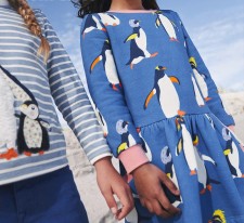 Kids Girl's Fashion Penguin Print Round Neck Princess Dress GASD-1545