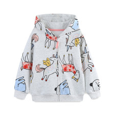 Kids Fashion Long Sleeve Zipper Hooded Coat GASD-6009
