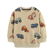 Kids Boy's Fashion Car Print Long Sleeve Sweatshirt GASD-8253
