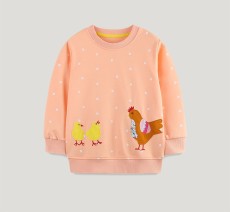 Kids Girl's Embroidered Knit Long Sleeve Sweatshirt GASD-8240